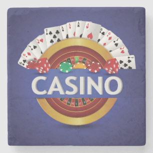 Zeer leuk casino stenen onderzetter