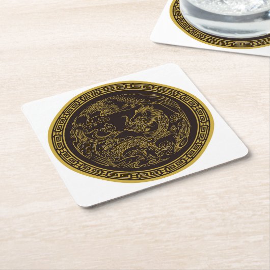 Zeer leuk Chinees Dragon Onderzetter Set (Schuin)