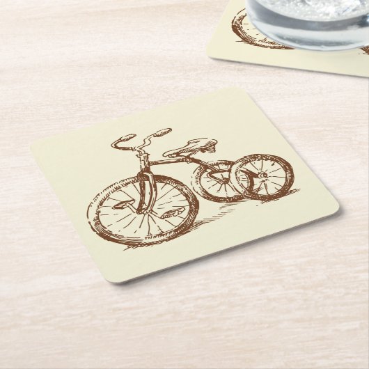 Zeer leuke Antiek TriCycle Sketch Onderzetter Set (Schuin)