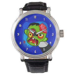 Zeer Leuke Cartoon Zombie w / Potlood Door het Oog Horloge