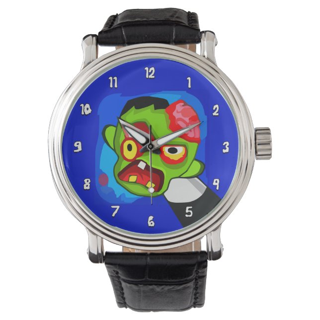 Zeer Leuke Cartoon Zombie w / Potlood Door het Oog Horloge (Voorkant)