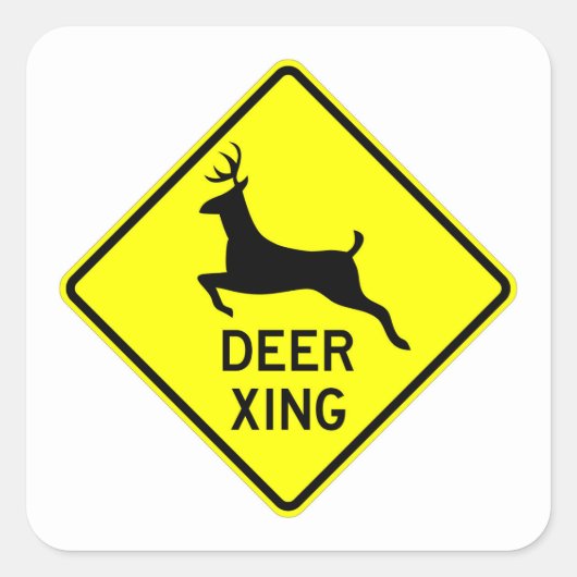 Zeer leuke Classic Deer Crossing Sign Sticker Set (Voorkant)