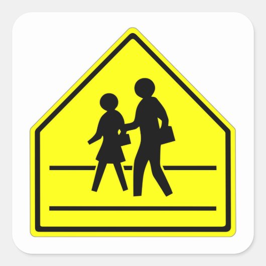 Zeer leuke Classic School Crossing Sign Sticker Se (Voorkant)