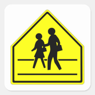 Zeer leuke Classic School Crossing Sign Sticker Se