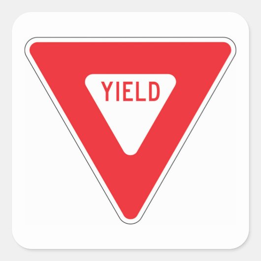 Zeer leuke Classic Yield Sign Sticker Set (Voorkant)