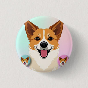 Zeer leuke en schattige hondenontwerp op  ronde button 3,2 cm