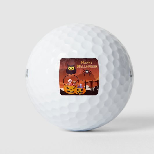 Zeer leuke Happy Halloween-design Golfballen (Voorkant)