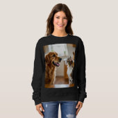 Zeer leuke kat en hond ontwerp op T-shirt (Voorkant volledig)