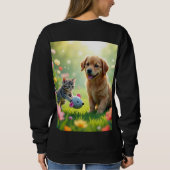 Zeer leuke kat en hond ontwerp op T-shirt (Achterkant)