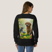 Zeer leuke kat en hond ontwerp op T-shirt (Achterkant volledig)