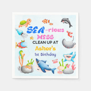 Zeer leuke oceaanbeschermingsfeestje met educatief servet