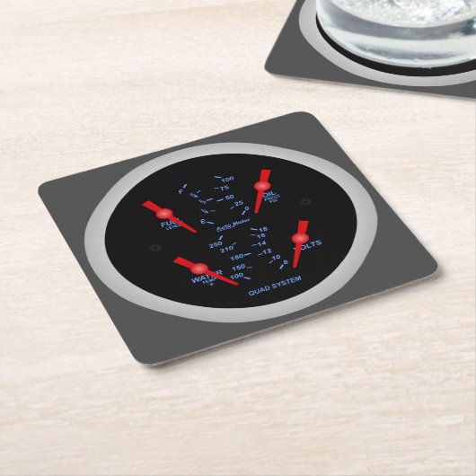 Zeer leuke Quad Auto Meter Systeem Onderzetter Set (Schuin)