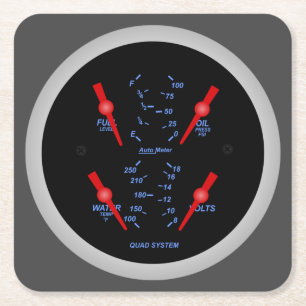 Zeer leuke Quad Auto Meter Systeem Onderzetter Set
