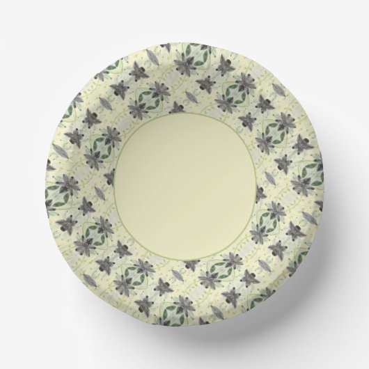 Zeer licht geel met houtskool grijs papieren kommen (Voorkant)