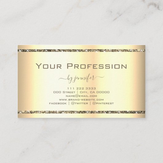 Zeer luxe gouden effect Glitter Sparkle Stars Visitekaartje (Achterkant)