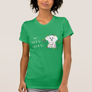 ZEER MERRY! Bichon Frise kerstlampjes T-shirt