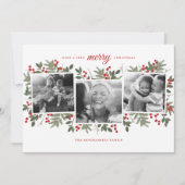 Zeer Merry Evergreen-kerstfotokaart (Voorkant)