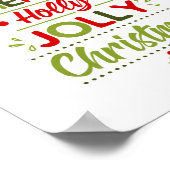 Zeer Merry Holly Jolly kerstboomtypografie Poster (Hoek)