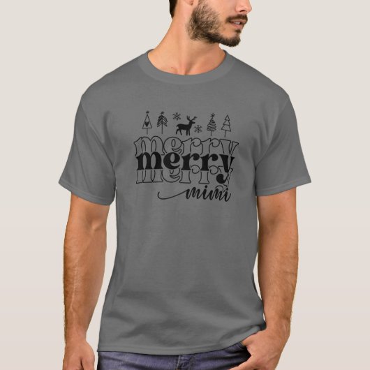 Zeer Merry Mimi Kerstlights Mimi Mam Christma T-shirt (Voorkant)