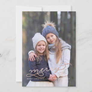 ZEER MERRY ROOS GOLD-kerstkaart Feestdagenkaart