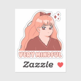 Zeer mindful Schattige anime meisje Sticker