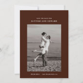 Zeer minimale enkele foto save the date (Voorkant)