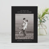 Zeer minimale enkele foto save the date (Staand voorkant)