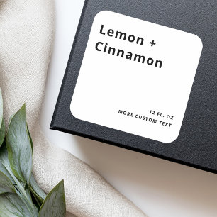 Zeer minimale vierkante etiketten van witte produc