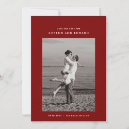 Zeer minimalistische enkele foto save the date