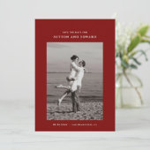 Zeer minimalistische enkele foto save the date (Staand voorkant)