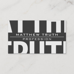 Zeer moderne vet donkergrijze witte tekst visitekaartje