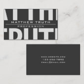 Zeer moderne vet donkergrijze witte tekst visitekaartje (Voorkant / Achterkant)