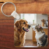 Zeer mooi ontwerp kat & hond op sleutelhanger (Voorkant)