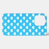 Zeer mooie blauwe met witte harten patroon Case-Mate iPhone case (Achterkant (horizontaal))