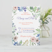 Zeer mooie, kleurrijke uitnodiging (Staand voorkant)