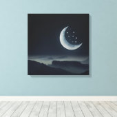 Zeer mooie maan | Zazzle_Growshop. Canvas Afdruk (Insitu (Houten vloer))
