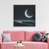 Zeer mooie maan | Zazzle_Growshop. Canvas Afdruk (Insitu (Woonkamer))