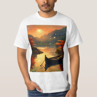 Zeer mooie print zonsondergang schilderij t-shirt