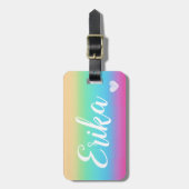 Zeer mooie regenboogkleur, color rainbow bagagelabel (Voorkant verticaal)