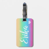 Zeer mooie regenboogkleur, color rainbow bagagelabel (Achterkant verticaal)