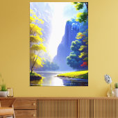 Zeer mooie serene Natuur landschapsschilderij Canvas Afdruk (Insitu (Woonkamer))