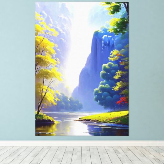 Zeer mooie serene Natuur landschapsschilderij Canvas Afdruk (Insitu (Houten vloer))