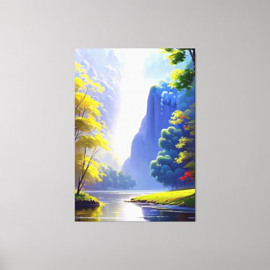 Zeer mooie serene Natuur landschapsschilderij Canvas Afdruk (Voorkant)