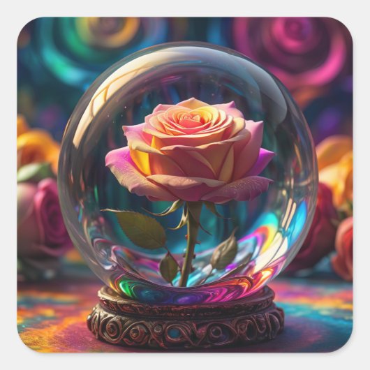 Zeer mooie vierkante sticker. vierkante sticker (Voorkant)