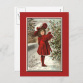 Zeer mooie vintage kerst Kaart (Voorkant / Achterkant)