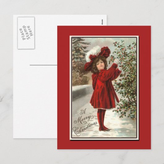 Zeer mooie vintage kerst Kaart (Voorkant / Achterkant)