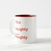 Zeer Naughty Tweekleurige Koffiemok (Voorkant links)