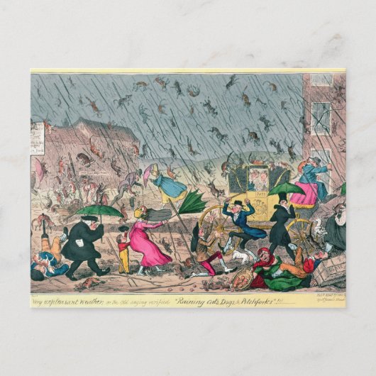 Zeer onaangenaam weer, of het oude Gezegde Briefkaart (Voorkant)