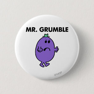 Zeer ongelukkige meneer Grumble Ronde Button 5,7 Cm