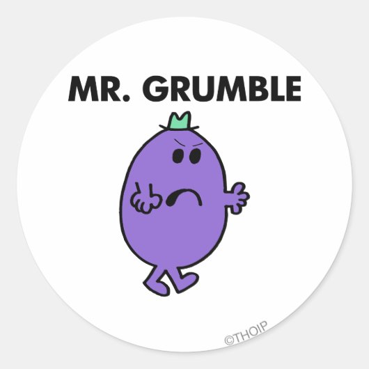 Zeer ongelukkige meneer Grumble Ronde Sticker (Voorkant)
